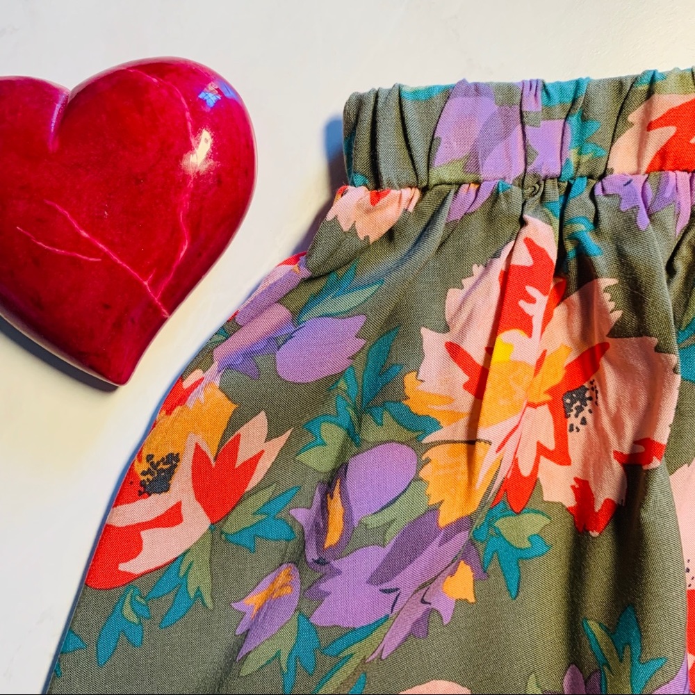 Old Navy Summer Floral Skirt Orange Pink Purple M